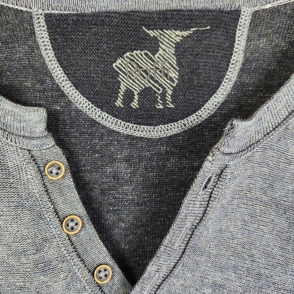 Raffi Mens 2-in-1 Reversible Long Sleeve Henley Shirt Size Large - Picture 6 of 13